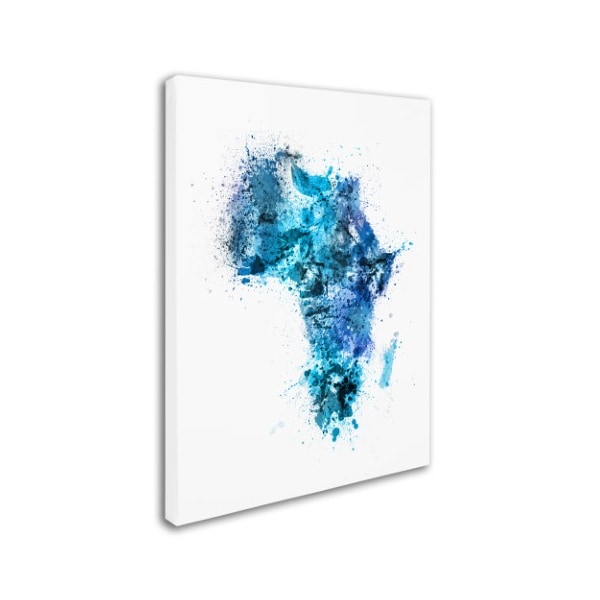 Michael Tompsett 'Paint Splashes Map Of Africa' Canvas Art,18x24